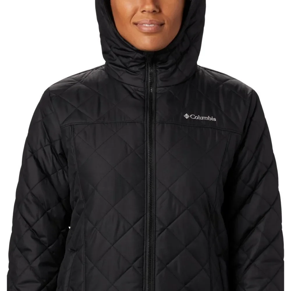 New! COLUMBIA Women's Copper Crest Hooded Black Jacket Fleece Lined Size XS